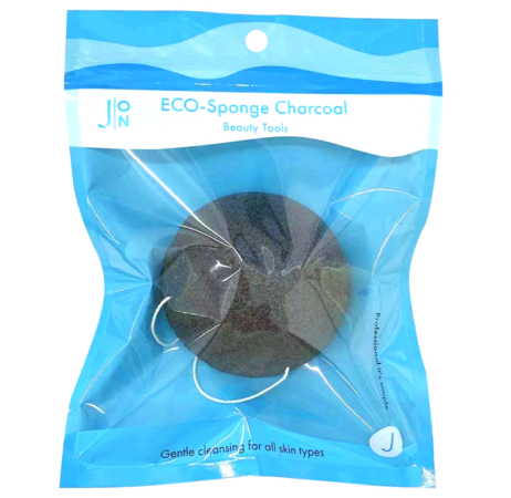J:on Эко-спонж конняку для умывания «Древесный уголь»  ECO-sponge charcoal beauty tools