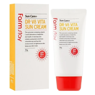FarmStay Солнцезащитный крем с комплексом витаминов  DR.V8 Vita Sun Cream SPF 50+ PA+++
