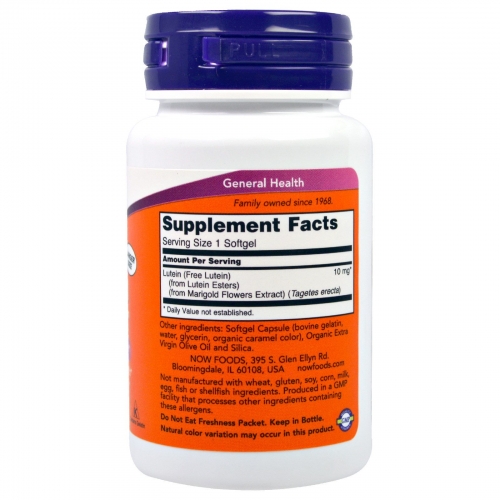 [] Now Foods   10 , 60 , Lutein 10 mg of Free Lutein, 60 Softgels  2