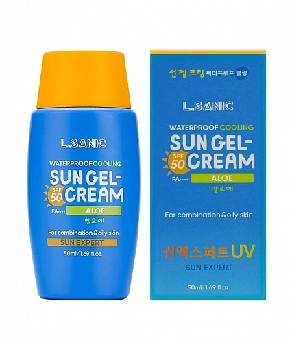 L.Sanic Водостойкий солнцезащитный гель-крем с алоэ вера  Sun Expert Aloe Waterproof Cooling Sun Gel-Cream SPF50 PA++++