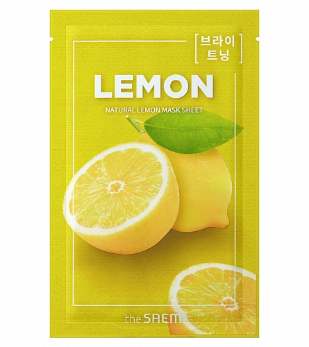 The SAEM Тканевая маска для лица с лимоном (для сияния) Natural Lemon Mask Sheet