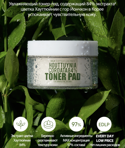 Derma Factory  -     , 30 , Houttuynia Cordata 84% Toner Pad  3