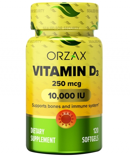 [] Orzax  D3 10000 .  -, 120 , Vitamin D3 10000 IU, 250 mcg 120 Softgels