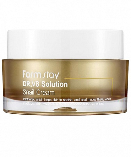 FarmStay Крем для лица с муцином улитки  Dr.V8 solution snail cream