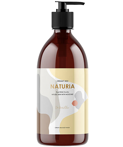 Naturia Гель для душа с ванилью 750 мл Creamy milk body wash so vanilla