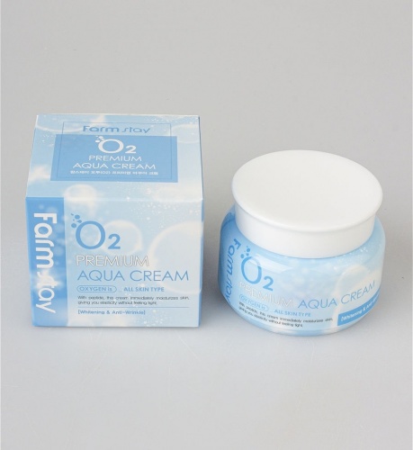 FarmStay Гель-крем для лица увлажняющий кислородный  O2 Premium aqua cream фото 2