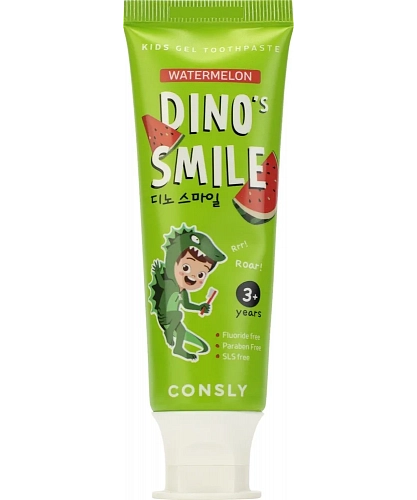Consly Детская гелевая зубная паста со вкусом арбуза  Dino's Smile Kids Gel Toothpaste Watermelon