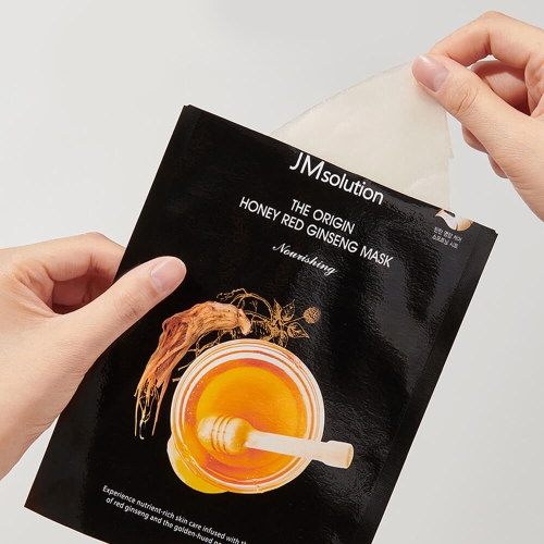 JMsolution ����������� �������� ����� � ������� ��������� � ����, The Origin Honey Red Ginseng Mask ���� 3