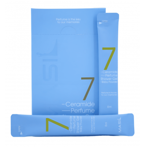 Masil      " " (), 7 Ceramide Perfume Shower Gel Baby Powder Tester  3