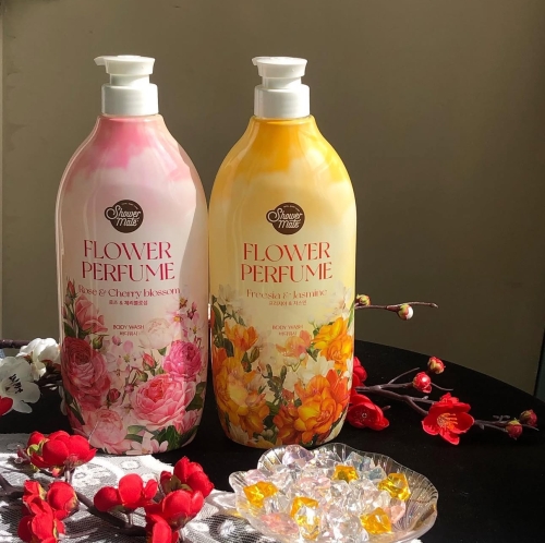 Shower Mate       , Flower Perfume Rose&Cherry Blossom Body Wash  3