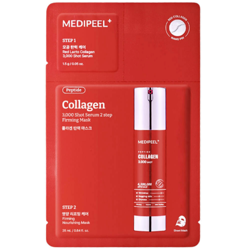 MEDIPEEL ���������� �������� ����� � �����������, ���� � ����������, Red Lacto Collagen 3000 Shot Serum 2 Step Mask