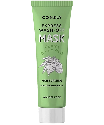 Consly Смываемая экспресс-маска для увлажнения кожи (комбуча, нони и конопля)  Wonder food moisturizing express wash-off mask