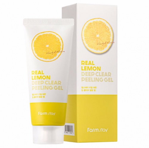 FarmStay Пилинг-скатка с лимоном  Real lemon deep clear peeling gel