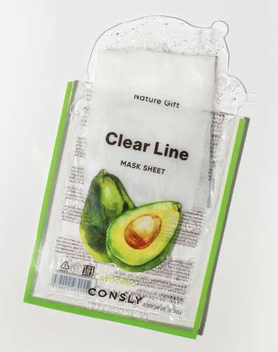 Consly �������� ����� � ���������� �������, Clear Line Nature Gift Avocado Mask Sheet ���� 2