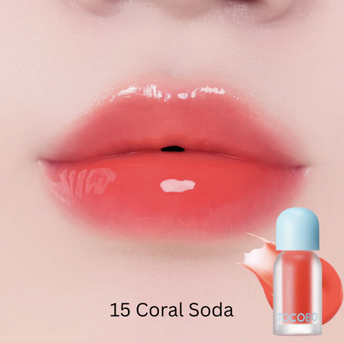 TOCOBO ����������� �����-������� ��� ���, ������� 15 Coral Soda, Juicy Berry Plumping Lip Oil Glam Max ���� 3