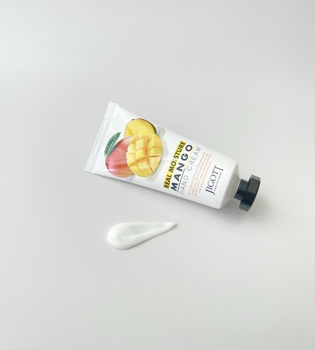 Jigott Крем для рук с манго  Real moisture mango hand cream фото 3