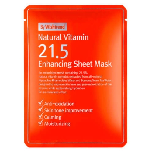 By Wishtrend ��������������� �������� ����� � ��������� � � ���������, Natural Vitamin 21,5% Enchancing Sheet Mask