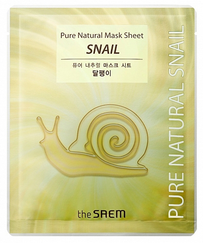 The SAEM Тканевая маска для лица с муцином улитки  Pure Natural Mask Sheet Snail