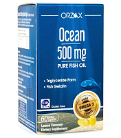 [] Orzax -3  500 , 60   Ocean Omega 3, 500 mg Fish Oil Lemon Flavored