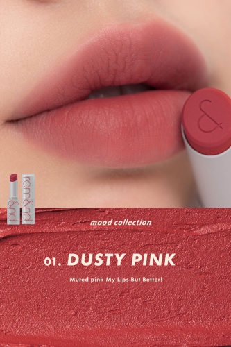 Rom&nd   ,  01 Dusty Pink  Zero Matte Lipstick  4