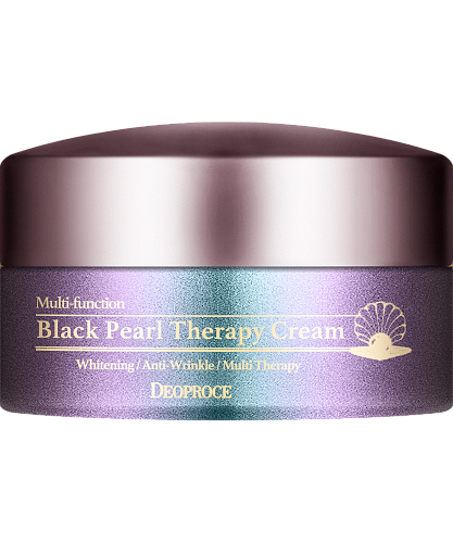 Deoproce Чёрный гель-крем для лица с жемчугом многофункциональный  Black pearl therapy cream