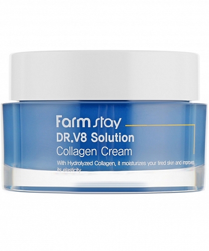 FarmStay Крем для лица с коллагеном  Dr.v8 solution collagen cream