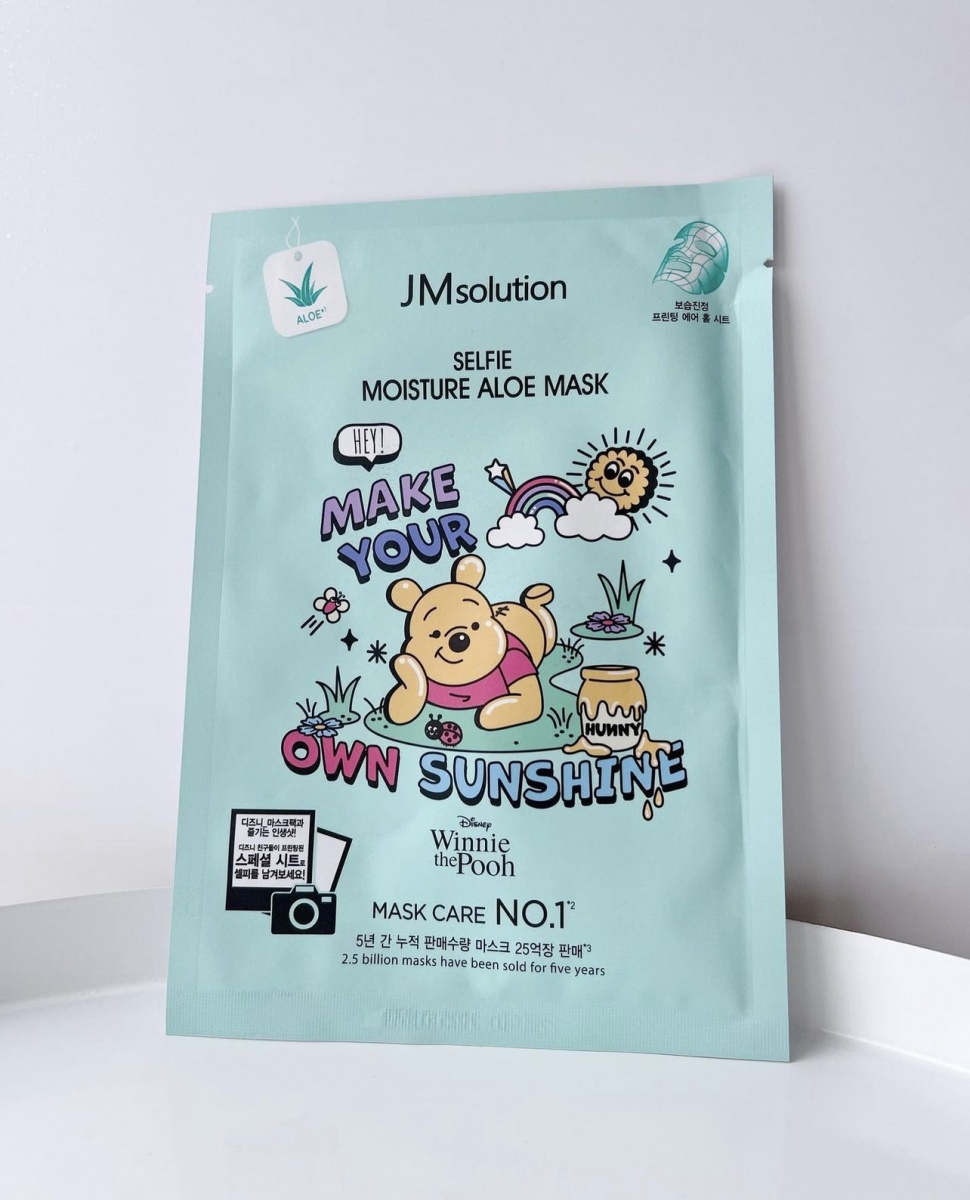 Купить JMsolution Тканевая маска-селфи с алоэ вера Disney collection selfie  moisture aloe mask в интернет-магазине корейской косметики UNBOXSHOP