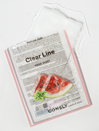 Consly �������� ����� � ���������� ������, Clear Line Nature Gift Watermelon Mask Sheet ���� 2
