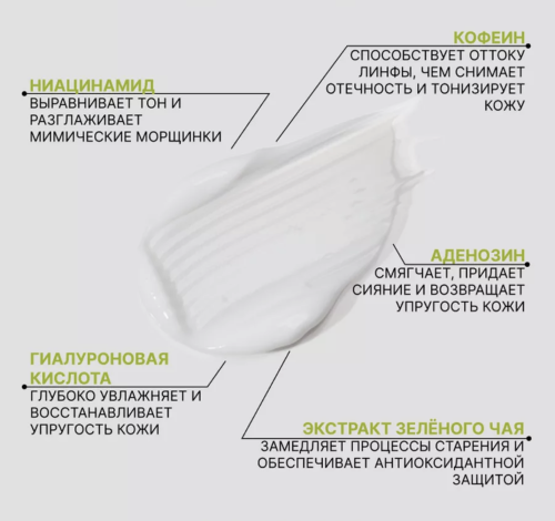 Consly ������������ ���� ��� ��� � �������� � ���������� �������� ���, Green Tea & Caffeine Anti-Puffiness Eye Cream ���� 3