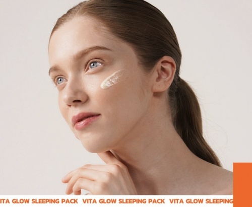J:on Ночная маска для лица с витаминами пирамидка  Vita glow sleeping pack mini фото 4