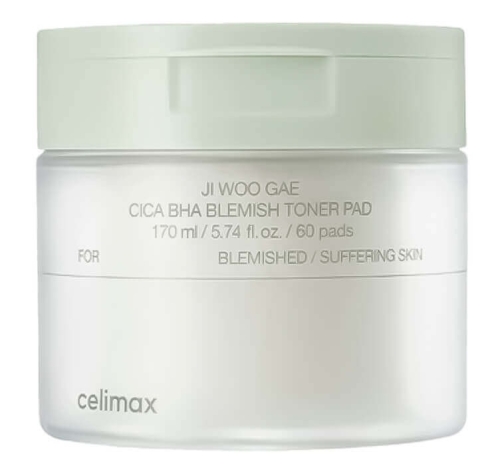 Celimax -      , 60 , Ji Woo Gae Cica BHA Blemish Toner Pad