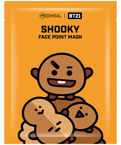 Mediheal Тканевая маска-стикеры с какао и мадекассосидом «Shooky»  BT21 Face Point Mask Shooky