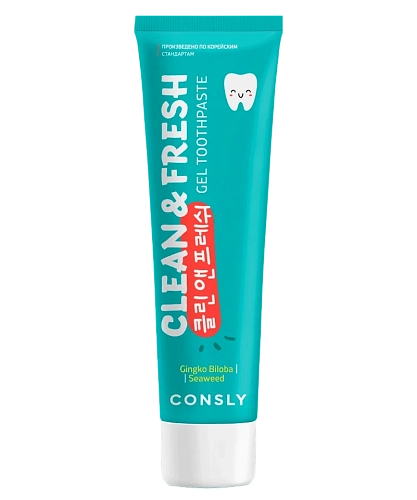 Consly Гелевая зубная паста гингко билоба + морские водоросли  Clean&fresh gel toothpaste ginkgo biloba & seaweed