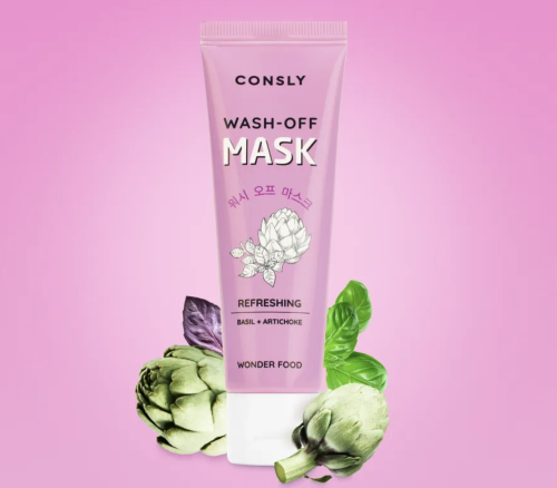 Consly ��������� �������� ����� � ��������� � ���������, Wonder Food Basil and Artichoke Refreshing Wash-off Mask ���� 2