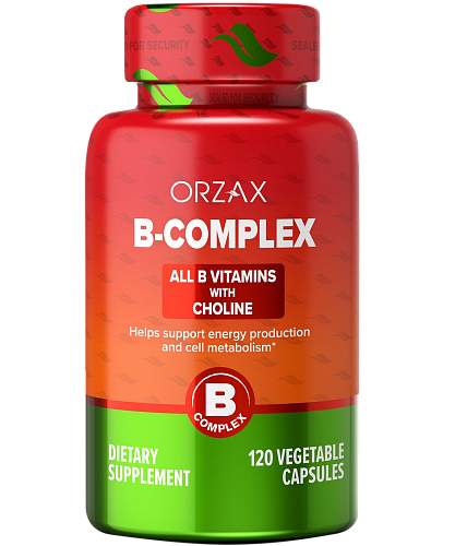 [Турция] Orzax Комплекс витаминов группы В, 120 капсул  B-complex dietary supplement