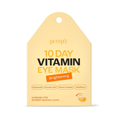 Petitfee Гидрогелевые патчи с витамином С и ретинолом, 10 пар  10 Day Vitamin Eye Mask – Brightening
