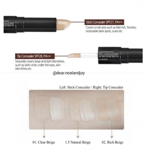 The SAEM     ,  01 Clear Beige  Cover Perfection Ideal Concealer Duo  5