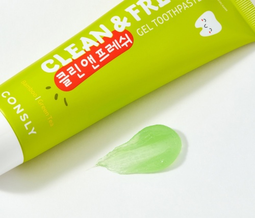 Consly     +    Clean&fresh gel toothpaste bamboo & green tea  2
