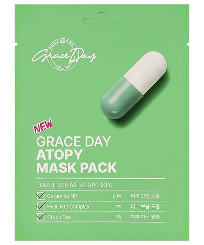 Grace Day Тканевая маска для атопичной и чувствительной кожи с церамидами  Atopy Mask Pack