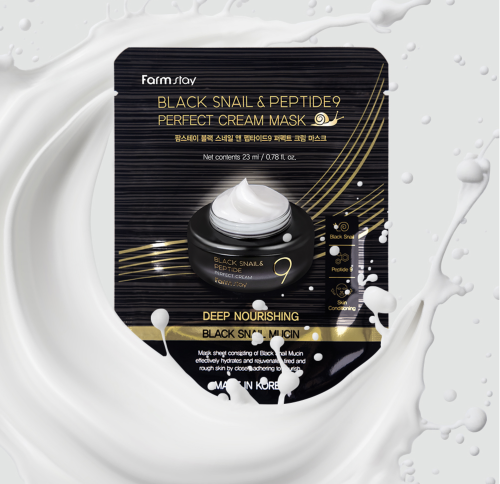 FarmStay �������� ����-����� � ������� ������ ������ � ���������, Black Snail & Peptide9 Perfect Cream Mask ���� 2