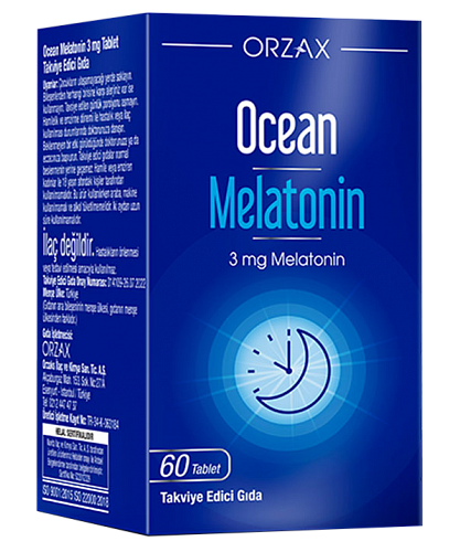 [Турция] Orzax Таблетки мелатонин для нормализации сна, 60 шт  Ocean melatonin tablet