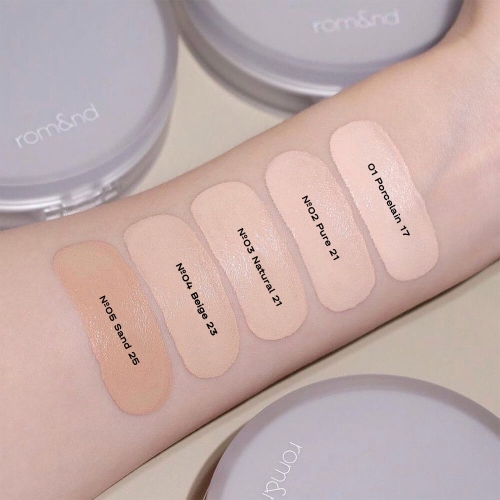 Rom&nd     ,  01 Porcelain 17, Nu Zero Cushion SPF24 PA++  6