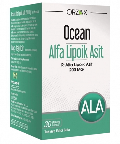 [Турция] Orzax Капсулы для похудения альфа-липоевая кислота  Ocean alpha lipoic acid 200 mg