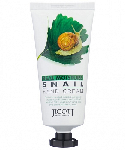 Jigott Крем для рук с муцином улитки  Real moisture snail hand cream