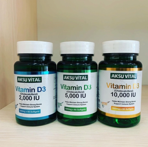 [] AksuVital   D3   10000 IU, 60 , Vitamin D3 Cholecalciferol 500mg 10000 IU  6