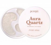Petitfee Гидрогелевые патчи премиум с пудрой опала  Aura Quartz Hydrogel Eye Mask Pure Opal