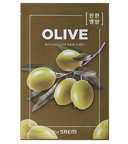 The SAEM Тканевая маска для лица с оливой (восстанавливающая) Natural Olive Mask Sheet