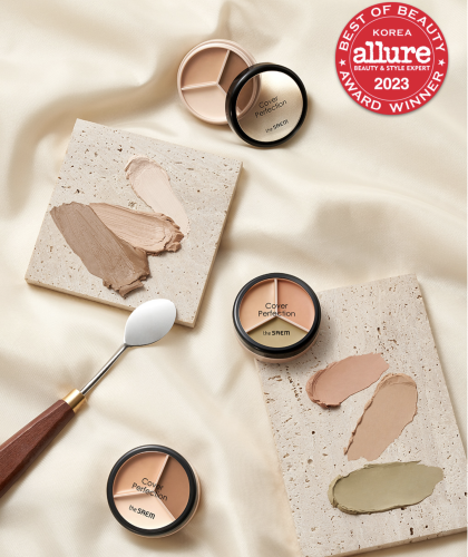The SAEM   -,  01 Correct Beige, Cover Perfection Triple Pot Concealer  2