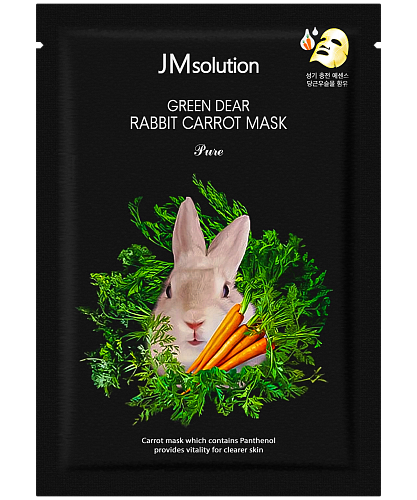 JMsolution Тканевая маска с гидролатом моркови и травами Green Dear Rabbit Carrot Mask