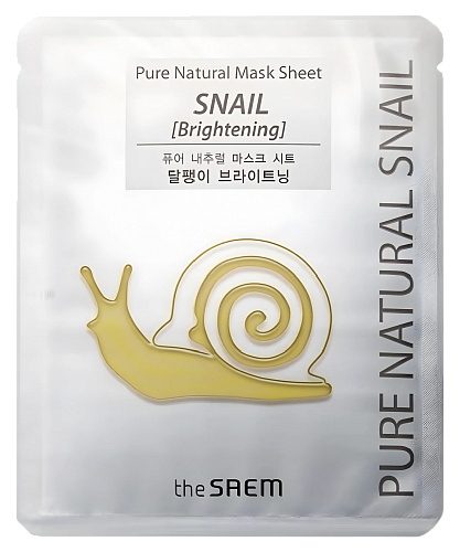 The SAEM Тканевая маска для лица с муцином улитки (для сияния кожи) Pure Natural Mask Sheet Snail Brightening